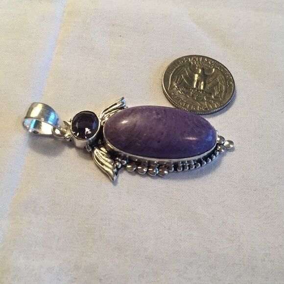NWOT Sterling Silver Charoite Pendant - Picture 5 of 13